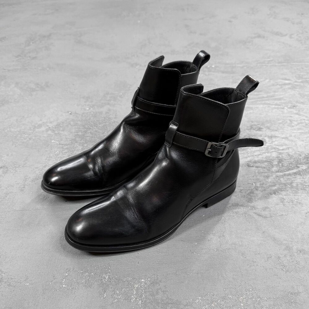 Scarosso Black Leather Jodhpur Ankle Boots EU 38, US Women's 8